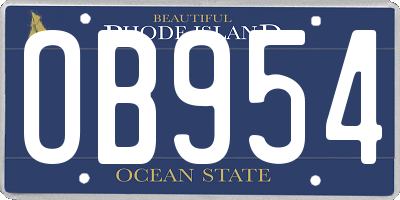 RI license plate OB954