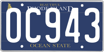 RI license plate OC943