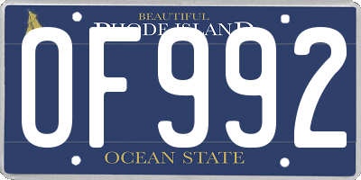 RI license plate OF992