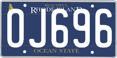 RI license plate OJ696