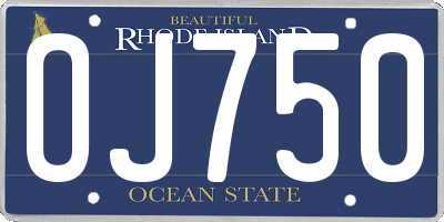 RI license plate OJ750