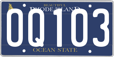 RI license plate OQ103