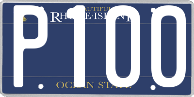 RI license plate P100