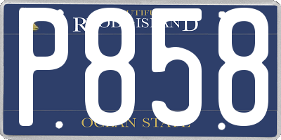 RI license plate P858