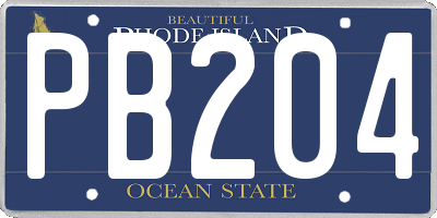 RI license plate PB204