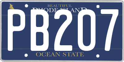 RI license plate PB207