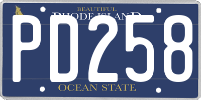 RI license plate PD258