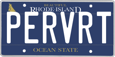 RI license plate PERVRT