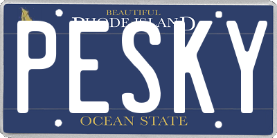 RI license plate PESKY