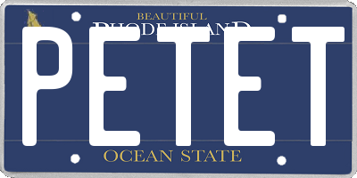 RI license plate PETET