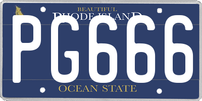 RI license plate PG666