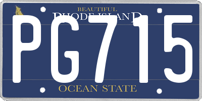 RI license plate PG715