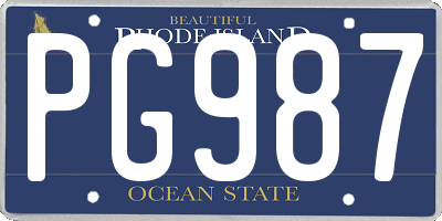 RI license plate PG987