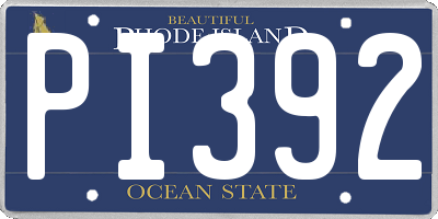 RI license plate PI392