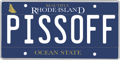 RI license plate PISSOFF
