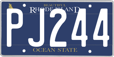 RI license plate PJ244