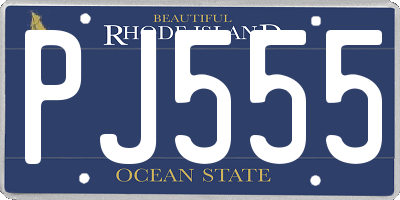RI license plate PJ555