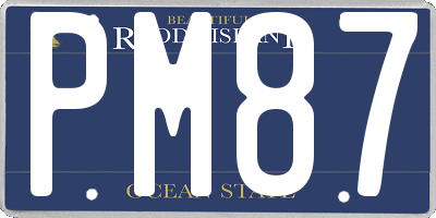 RI license plate PM87