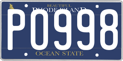 RI license plate PO998