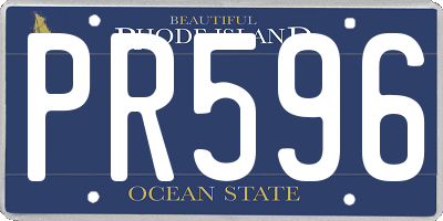 RI license plate PR596