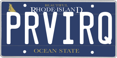 RI license plate PRVIRQ