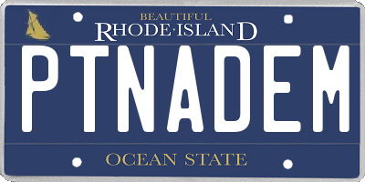 RI license plate PTNADEM