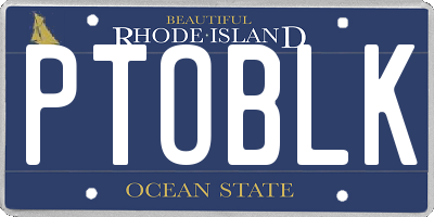 RI license plate PTOBLK