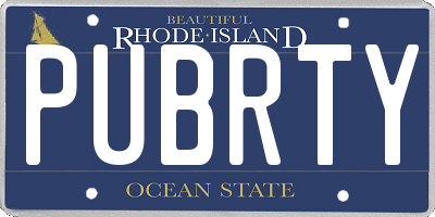 RI license plate PUBRTY