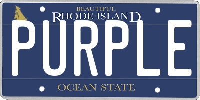 RI license plate PURPLE