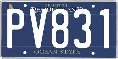 RI license plate PV831