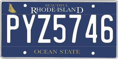 RI license plate PYZ5746