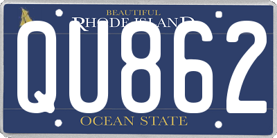 RI license plate QU862