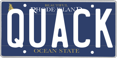 RI license plate QUACK