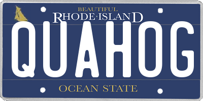 RI license plate QUAHOG
