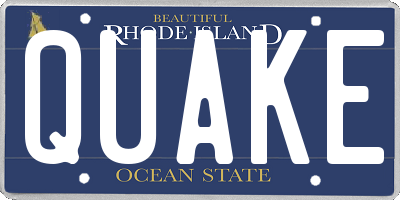 RI license plate QUAKE