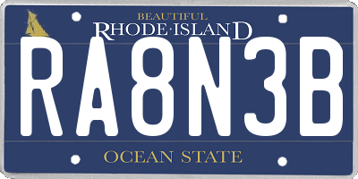 RI license plate RA8N3B