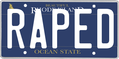 RI license plate RAPED