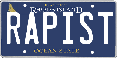 RI license plate RAPIST
