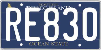 RI license plate RE830