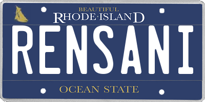 RI license plate RENSANI