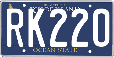 RI license plate RK220