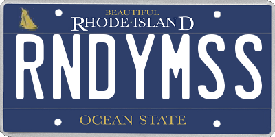 RI license plate RNDYMSS