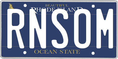 RI license plate RNSOM