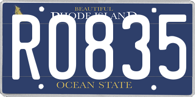 RI license plate RO835