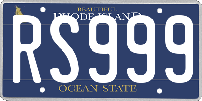 RI license plate RS999