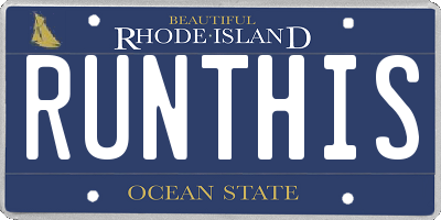RI license plate RUNTHIS