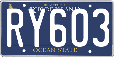RI license plate RY603