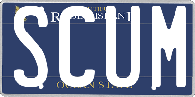 RI license plate SCUM