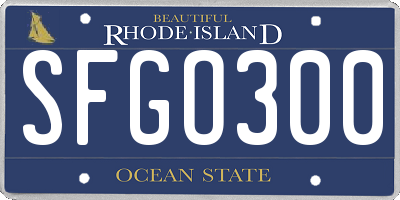 RI license plate SFGO300