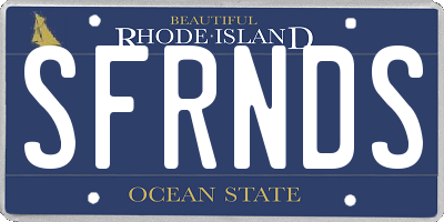 RI license plate SFRNDS